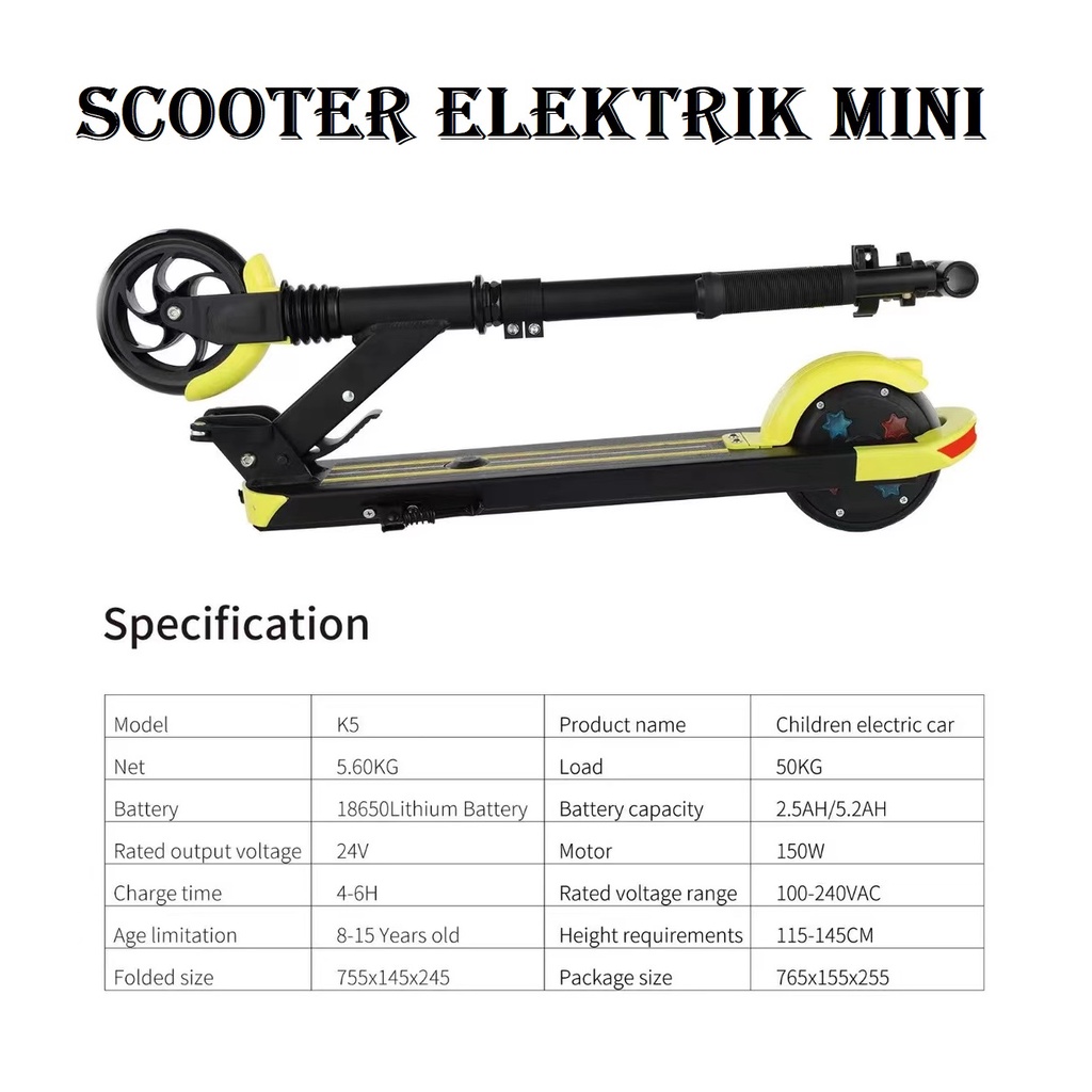 Scooter Listrik anak / Scooter Listrik Mini / Scooter Listrik Lipat