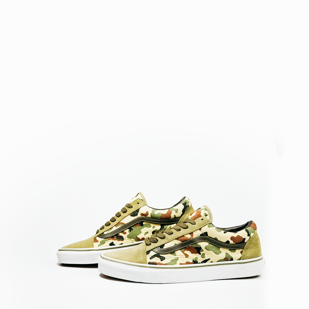 Vans Old Skool J Crew Camo Olive Green Brown