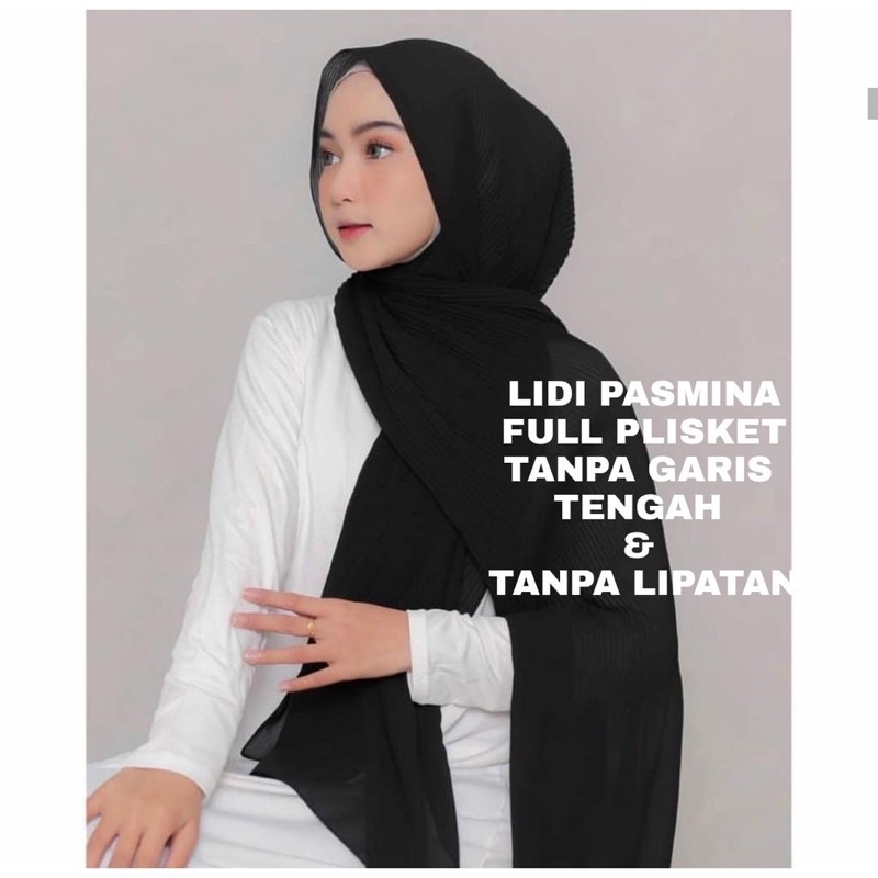 PREMIUM pashmina plisket full (tanpa lipatan tengah) hijab havana muslimah-8