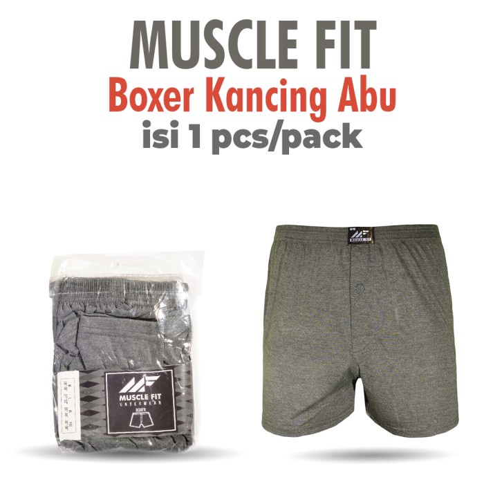 Jual Muscle Fit Boxer Kancing Celana Dalam Pria - 1 Pcs - Warna Random ...