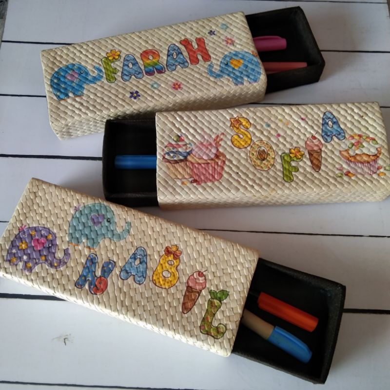 

kotak pensil decoupage