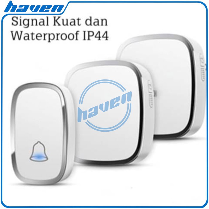 Bel Rumah Wireless Door Bell Waterproof Pintu Bell 2 Receiver