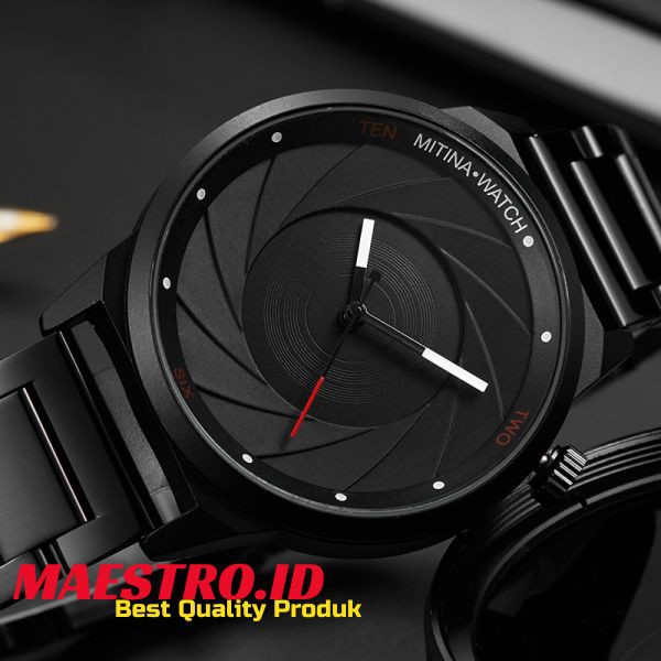 Mewah Keren Pria Baja Warna Hitam Pria Fashion Top Merek Olahraga Desain Unik Kuarsa Jam Tangan