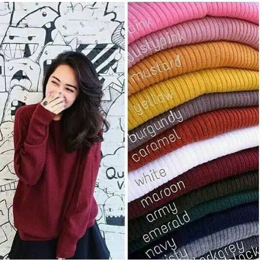 Atasan Rajut Wanita / Boxy Sweater Loose Premium