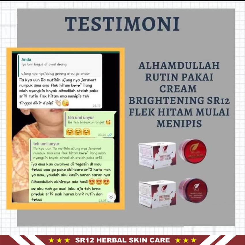 Brightening Cream SR12 | Brightening Day Cream SR12 &amp; Brightening Night Cream SR12 | Krim Wajah SR12