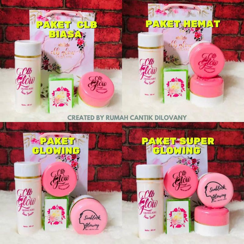 Paket Super Glowing ➡️ Clb Glow 2 Cream + Sunblock Glowing