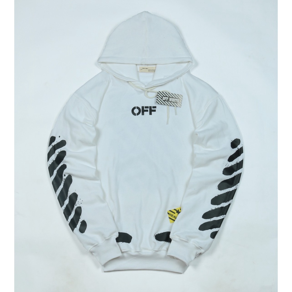 JAKET SWEATER HOODIE OF WHITE DIAGONAL SPRAY MIROR UNISEX PREMIUM QUALITY