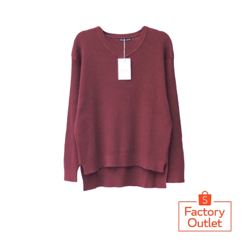 Balegrosir Viona  Vneck Boxy Rajut Sweater Atasan Rajut