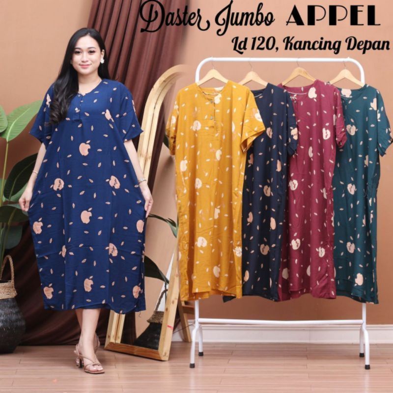 DASTER JUMBO KEKINIAN RAYON LENGAN PENDEK BUSUI KANCING DEPAN BAJU TIDUR BUMIL TERMURAH