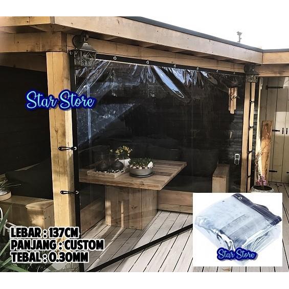Tirai Plastik Clear Pvc List Terpal / Krey Gazebo Bening Custom 0.30Mm 048