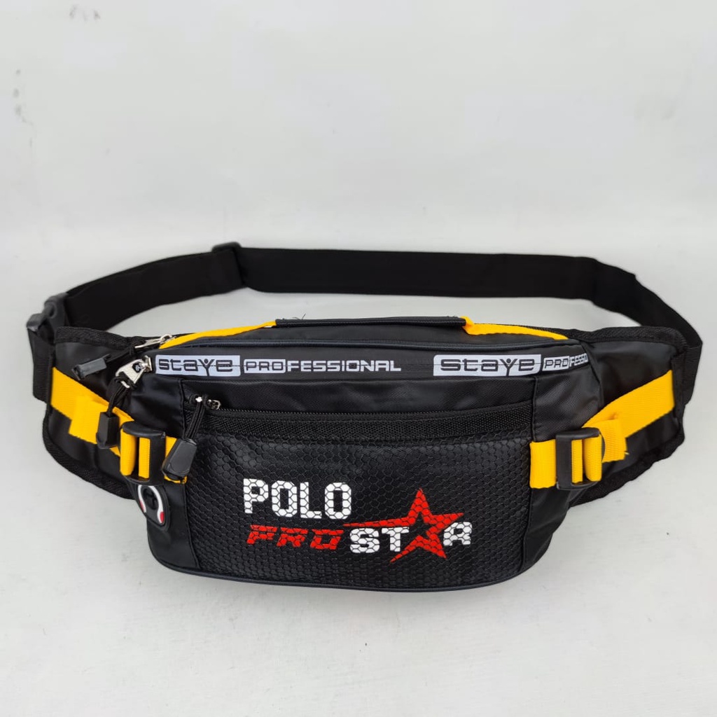 Tas Pria Waistbag Bahan Nilon Parasut Waterproof Polo Prostar Tas Selempang Bahu