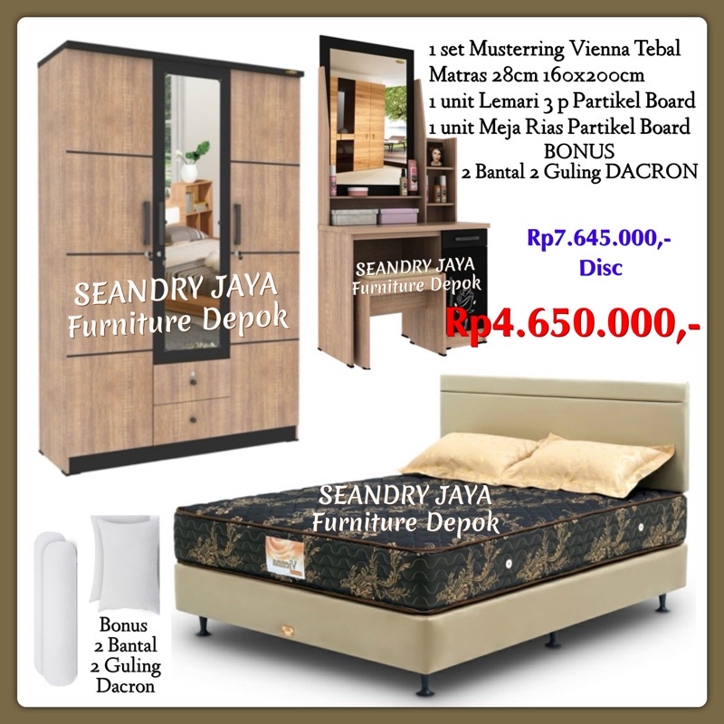 Jual Paket Kamar Set Pernikahan Minimalis Seperangkat Promo Murah