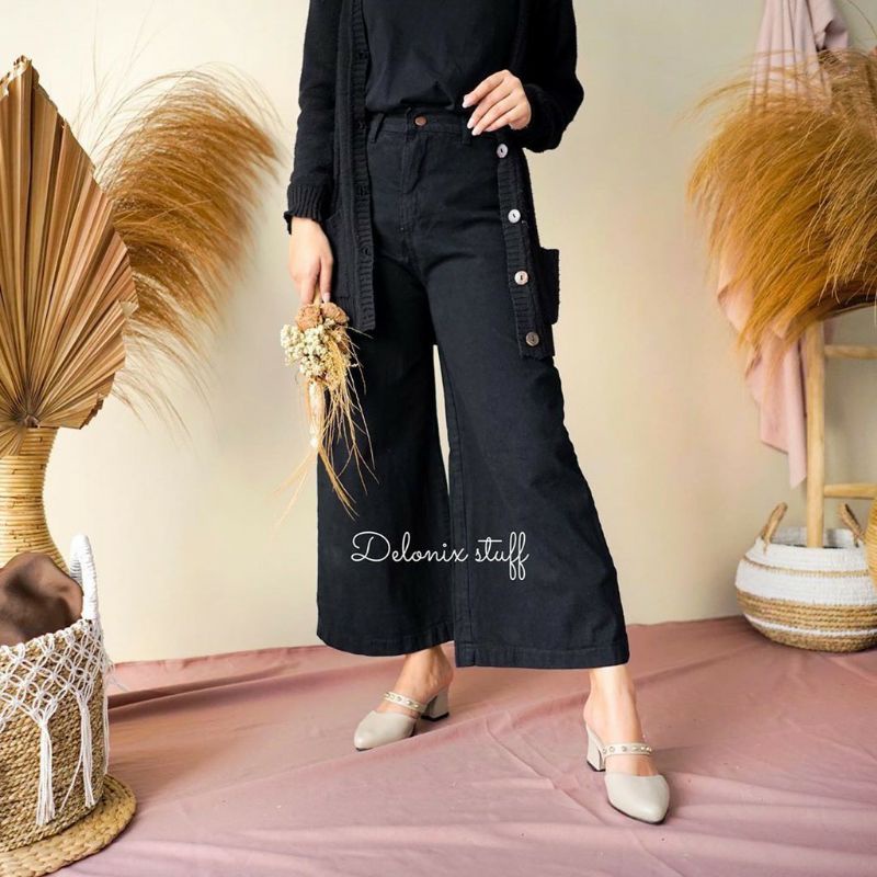 Celana jeans wanita//kulot jeans warna