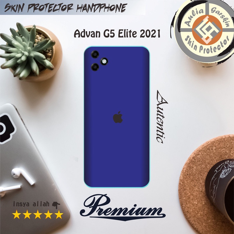 Garskin HP Advan G5 Elite 2021 Motif Iphone Blue Free Custom Motif (Bisa COD)