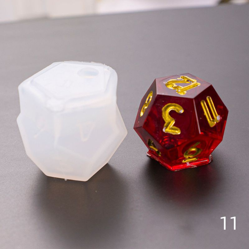 Glitter DIY Crystal Epoxy Mold Dice Fillet Shape Multi-spec Digital Game Silicone Mould