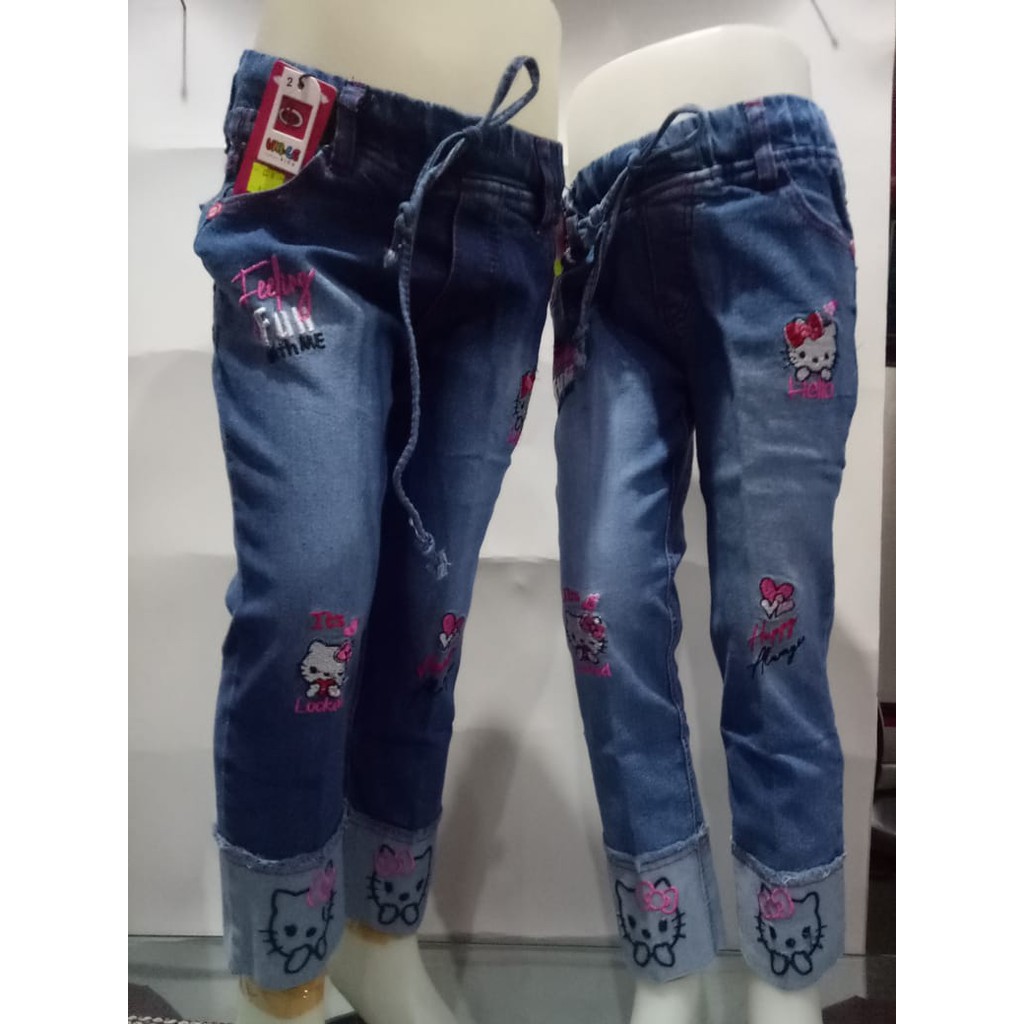  Celana  Jeans  Panjang Stik Balik Anak  Perempuan  Shopee 