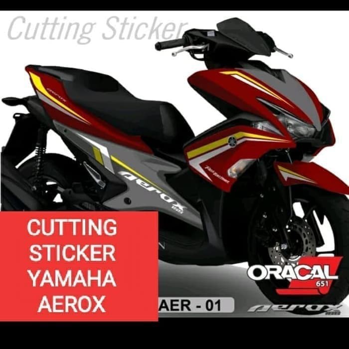STRIPING LIST BODY CUTTING STICKER YAMAHA AEROX MOTOR MERAH