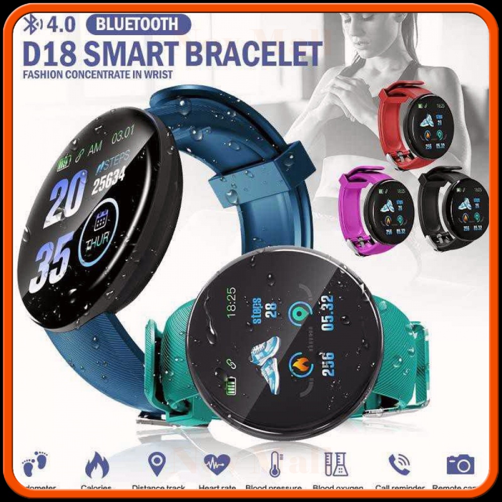 SKMEI Smartwatch Sport Fitness Tracker Heart Rate Blood Oxygen - D18