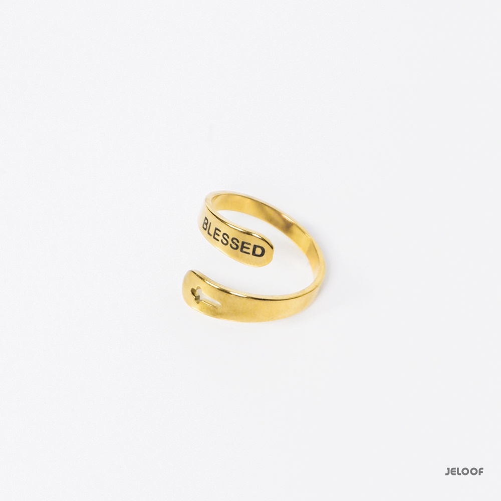 Jeloof Cincin Blessed | Size US 7 | Titanium Steel | For Men and Women