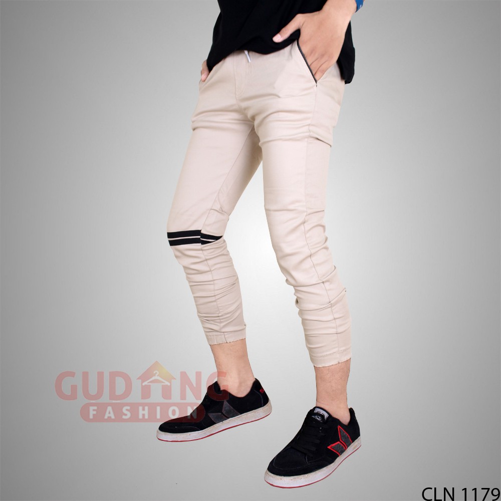 Celana Jogger Pants Strip Terbaru - CLN 1179