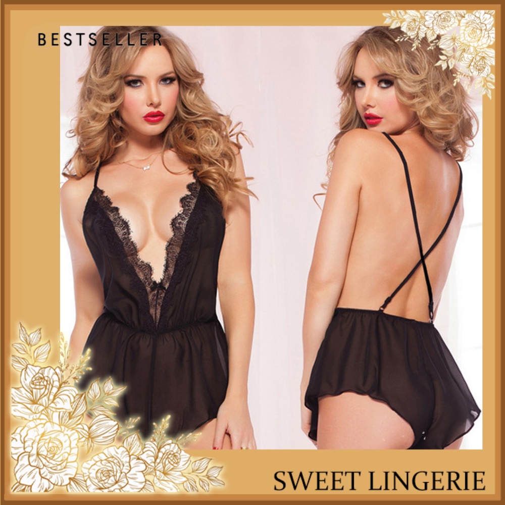 Gaun Dress Lingeri Lingerie Set Gaun Baju Tidur Dinas Istri Untuk Suami G String Haram Malam Pertama