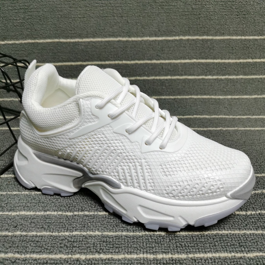 Sepatu Olahraga Wanita Putih Sneaker Sport Cewek Import Spatu Sneakers Wanita running Fashion SP-093-K909 Putih Abu
