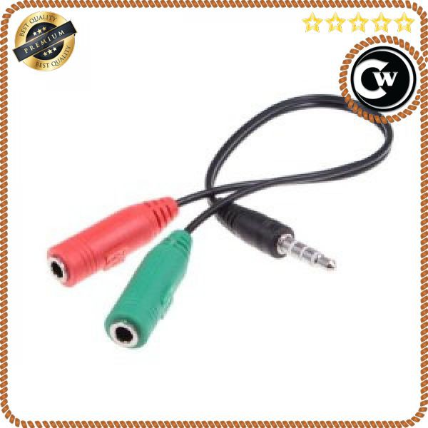 [ COD ] Splitter Audio Cable 3.5mm Male to 3.5mm HiFi Mic Headphone