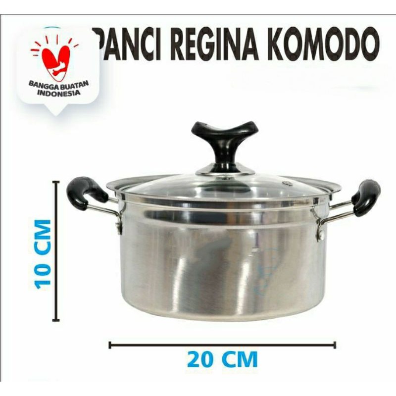 Panci Regina 20,22,24 cm Stainless Steel Merek komodo