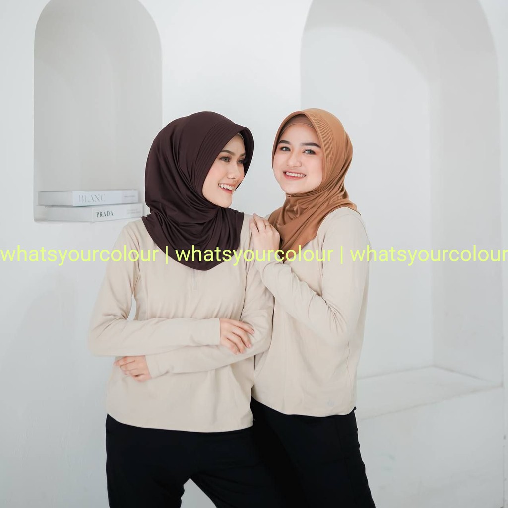 Kerudung Olahraga [khaki] Bergo sport / hijab sport-1