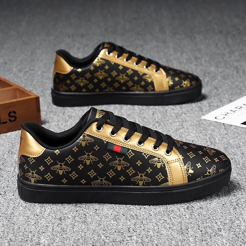 GUCCI small white shoes couple's casual little bee student board shoes