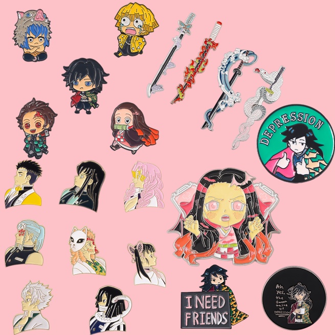 Bros Pin Desain Anime Demon Slayer 21 Gaya Untuk Aksesoris Pakaian