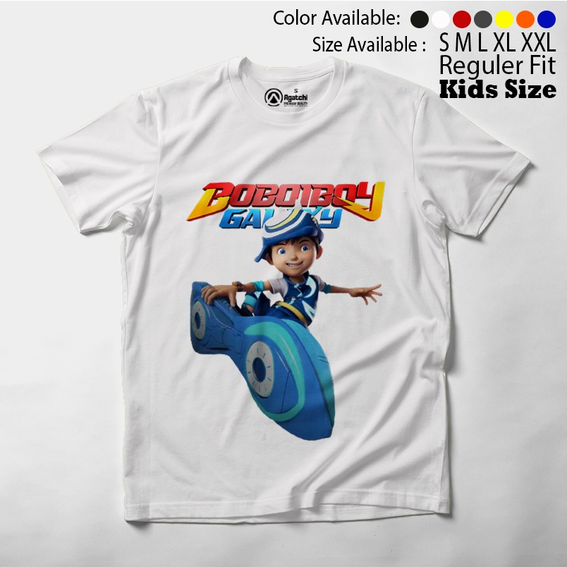 Baju Kaos Atasan Anak Laki - Laki BoboiBoy Galaxy Kuasa 7 Blaze Api Duri Es Gempa Halilintar Solar Topan