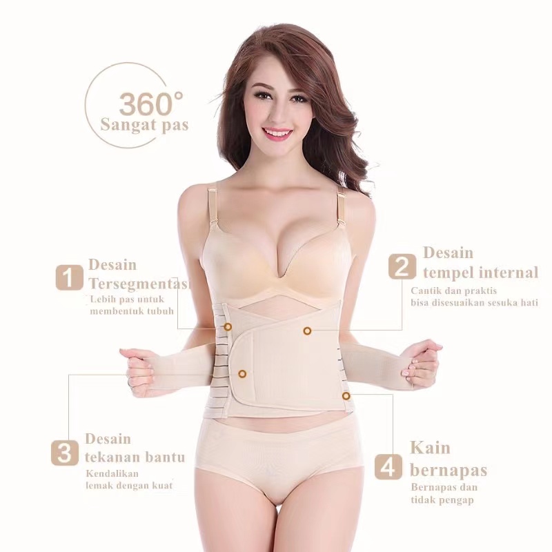 HARGA PAS! COD! KORSET Body Slimming Korset Pelangsing Tubuh Pengecil Perut Pasca Setelah Melahirkan Double Perekat