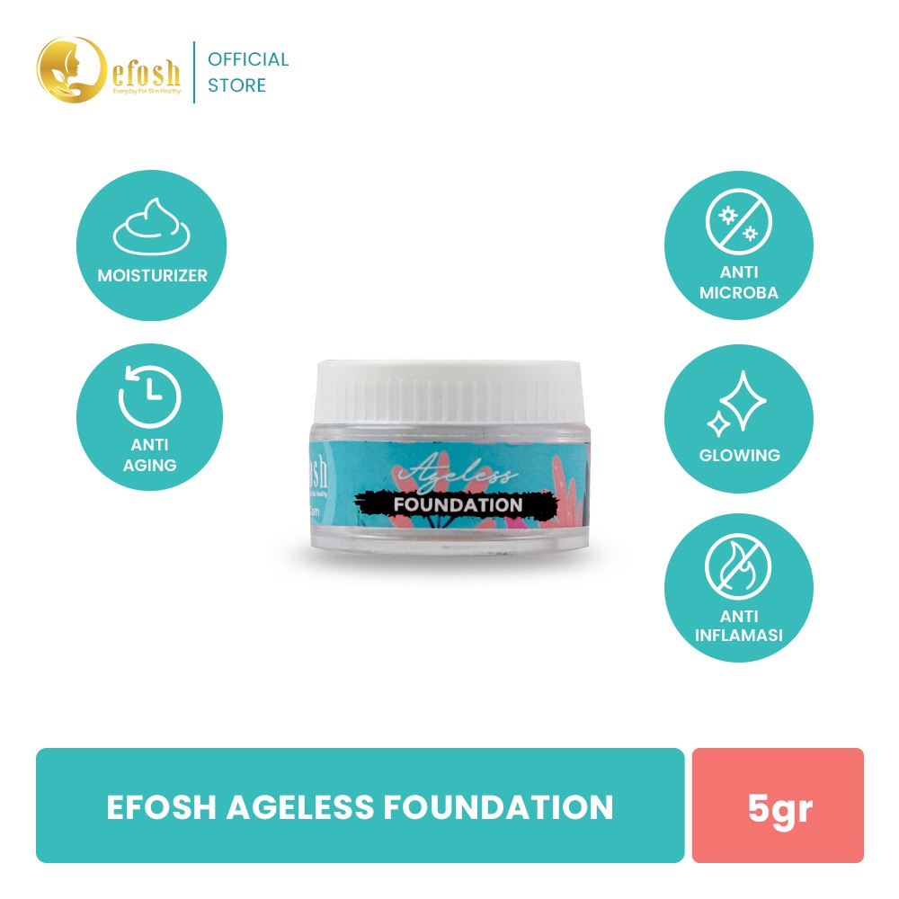 EFOSH Foundation Ageless 5 gr - Membantu Menyamarkan Flek Hitam & Bekas Jerawat