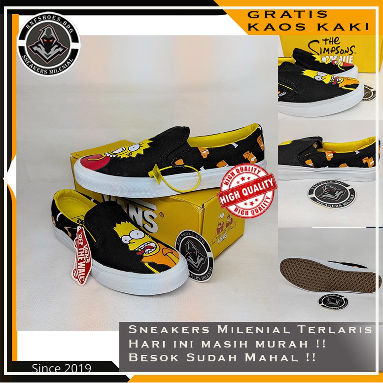 Vans X The Simpson Slip On Size 40-44 Waffle ICC Made In China High Quality 100% Legit