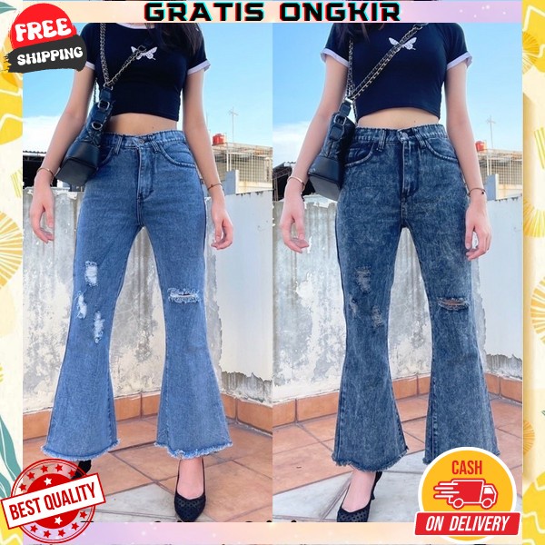 Celana Cutbray Wanita Jumbo Celan Panjang Jins Wanita Import Cutbray Jeans Cewek Korean Style Clan A
