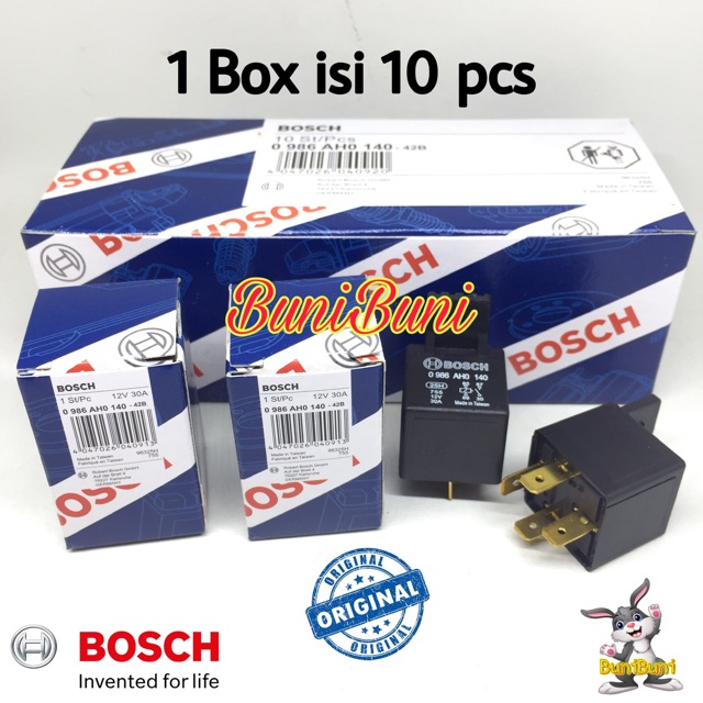 Relay BOSCH 12V 4 Kaki / Relai Klakson / Riley Bosch 4 Pin Kaki 100% Asli Untuk Mobil &amp; Motor