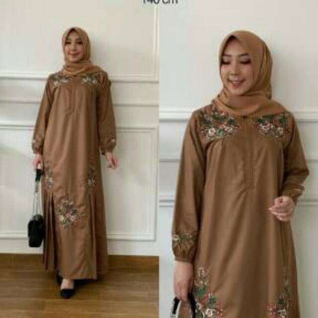 Gamis Bordir Katun Toyobo JUMBO SIZE