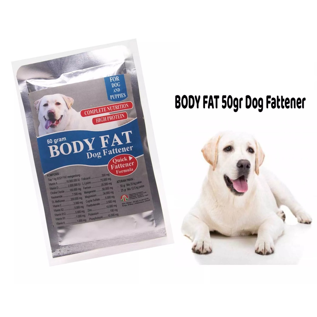 BODY FAT Cat 50gr  OR DOG FATTENER ANJING - Obat Vitamin Nutrisi Penggemuk Anjing/KUCING.