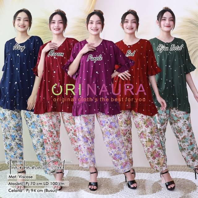 Baju Setelan Busui Wanita FARHANA SET Original by Ori NAURA