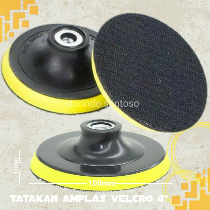 TATAKAN AMPLAS VELKRO bulat 4 inci tempel sanding pad velcro 4 inch