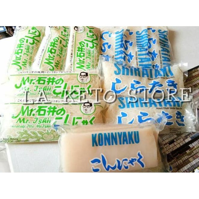 

vtub paket shirataki( 5 pcs bihun+ 5 pcs mie ) + 1 pcs konyaku blok hhit