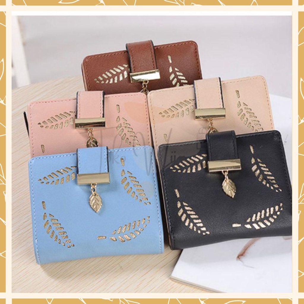 Dompet Fashion Wanita Import Mini Daun Leaf | Dompet Wanita Mini