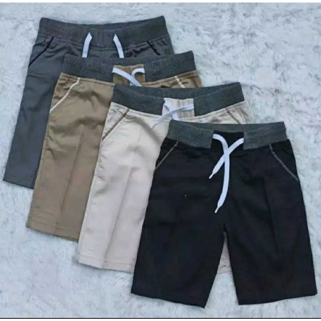 Celana pendek polos chinos pria remaja dan dewasa celana rib model distro anak laki-laki celana harian cowo cowok