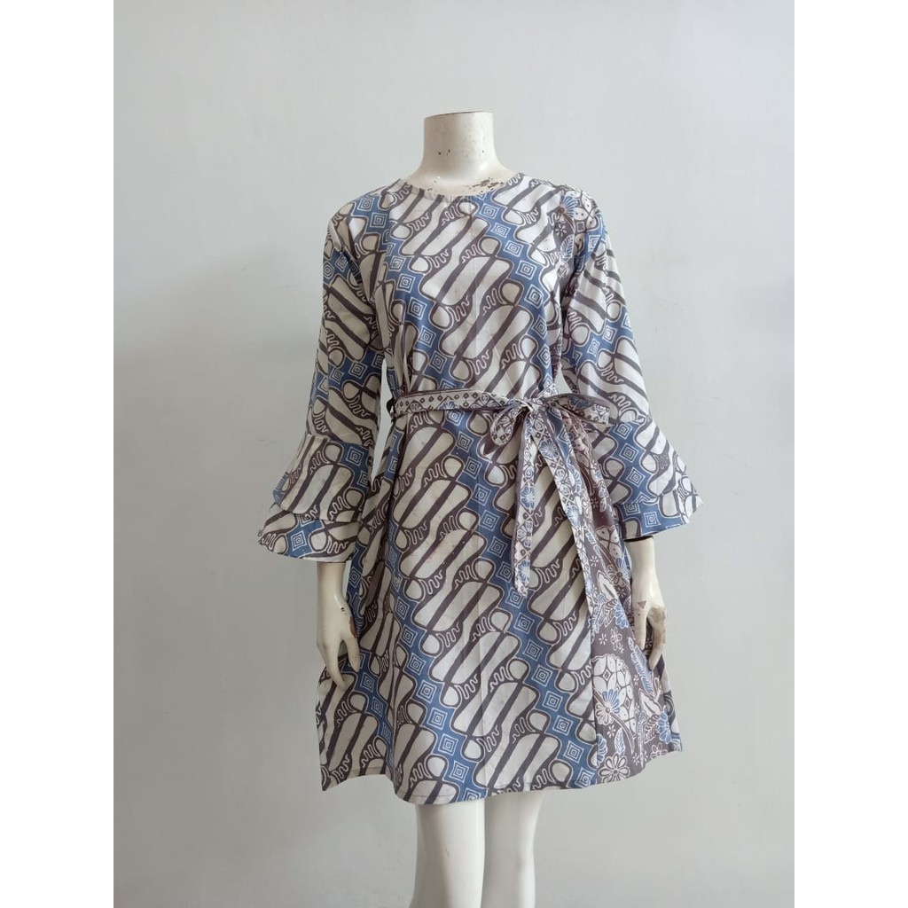 Tunik Mumpuni Indigo | Dress Batik Cap Asli Solo