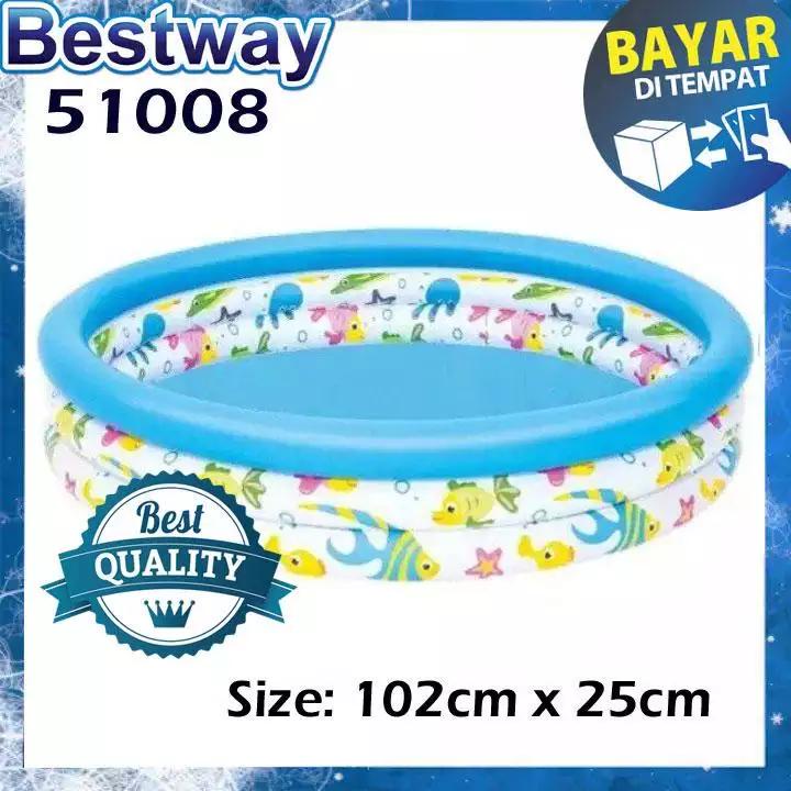 KOLAM RENANG BESTWAY 51008 102x25 CM KOLAM RENANG ANAK ANAK KOLAM MANDI BOLA KOLAM RENANG BULAT
