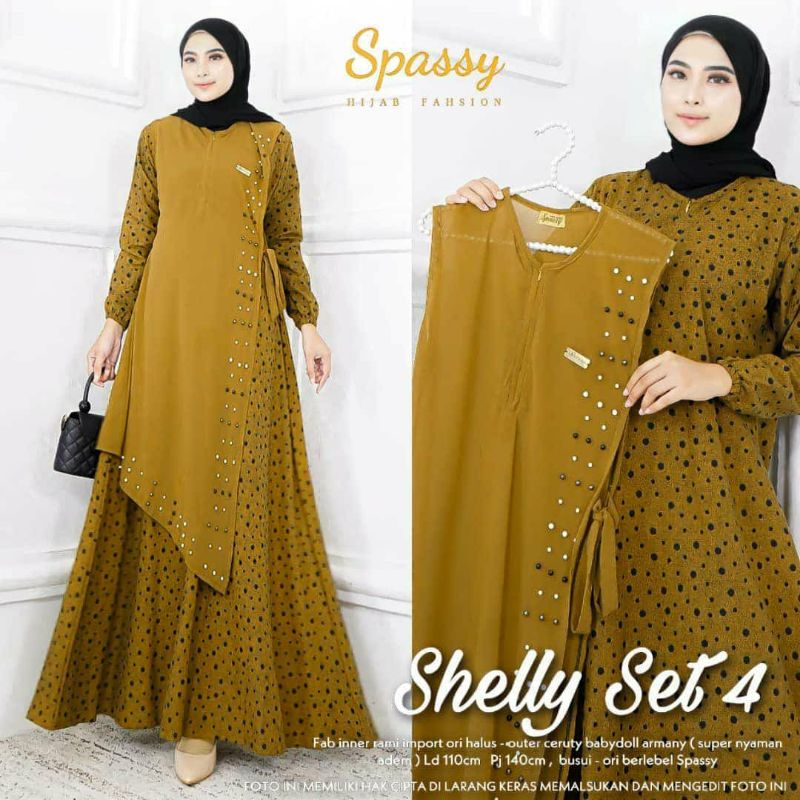 FASHION MUSLIM WANITA SHELLY SET 4 MAXY 2IN1 KEKINIAN TERMURAH
