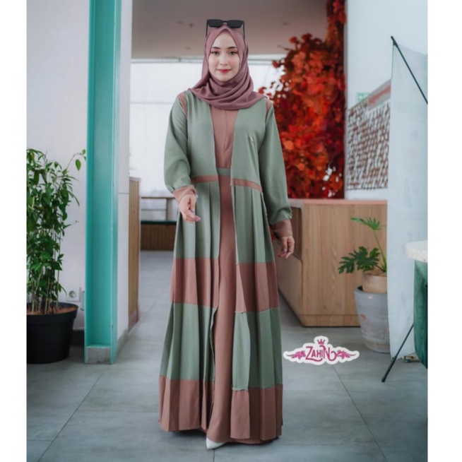 PM GAMIS OUTER KOREA STYLE  WANITA TERBARU 2021 SALIMA ONE SETT ITY CREPE ORI BY ZAHIN