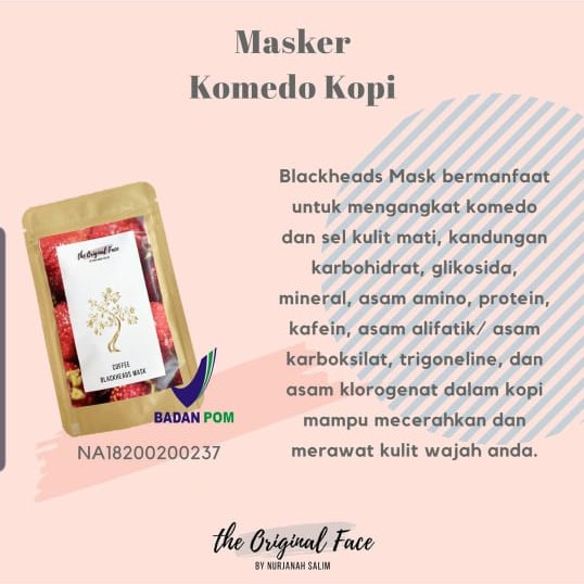 BEST!!! BPOM Masker kopi untuk komedo / masker wajah / masker komedo by NURJANAH SALIM