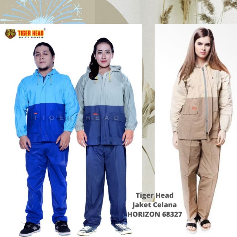 Jas Hujan Jaket Celana Horizon 68327 Tiger Head - Mantel Hujan Horizon Mantol Pria Wanita Jaket Celana